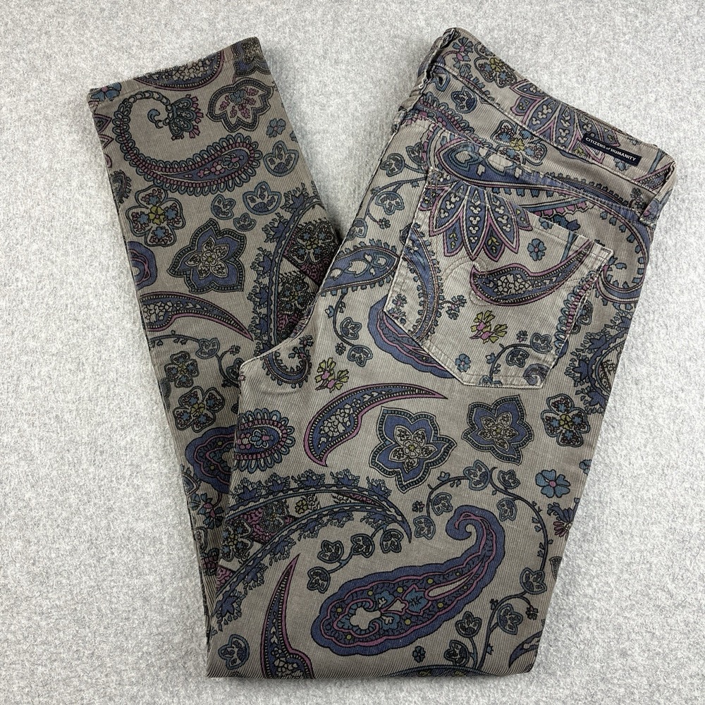 Citizens of Humanity Pants Womens‎ 29 Fits 36 Thompson Birch Corduroy Paisley